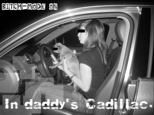 In daddy's Cadillac, the bitch-mode's on