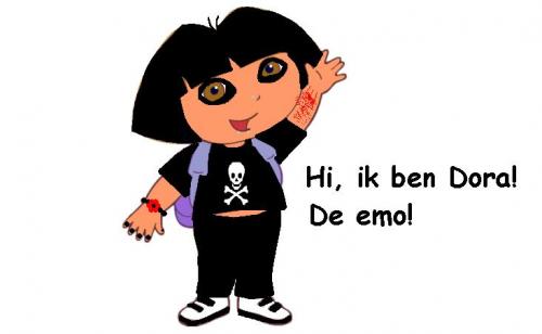 Dora de emo! Zelf bewerkt xP Just in paint..