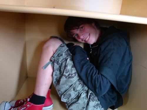 Jeroen vond de bagagekast leuk