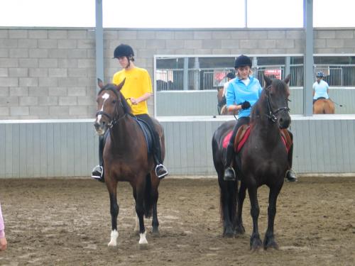 mijn broer op trish en ik op vannity op paardenkamp