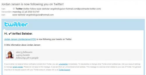 Jordan Jansen volgt me. - de mail