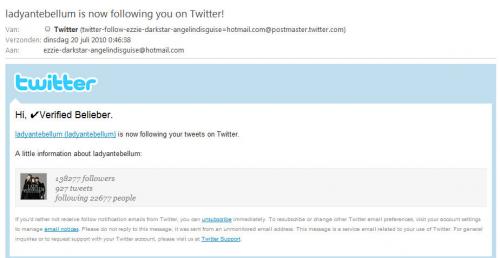 Lady Antebellum volgt me =3. - de mail