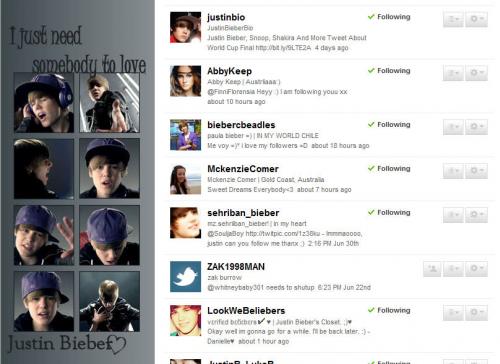 McKenzie Comer volgt me. -mijn followerslist