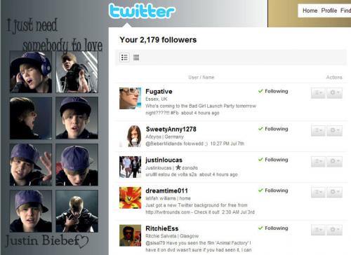 Fugative volgt me. - mijn followerslist