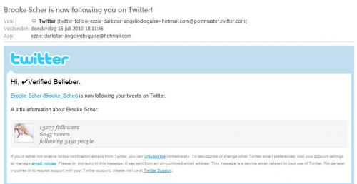 Brooke Scher volgt me. - de mail