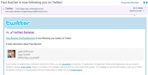 Paul Butcher volgt me. - de mail