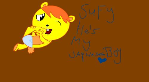 Ik als babytje!!! met men pootje in men mond :D