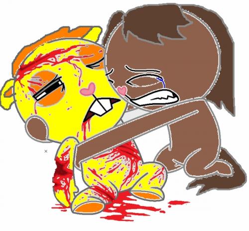 Prissy huilt omdat ik vermoord ben door Fliqpy =(