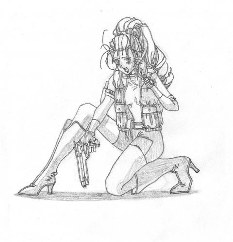 Manga klassieke actie houding ^^ (getekend door mij) Uit ��n of ander manga boek van Christopher Hart