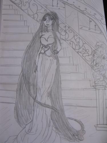 het was uit een manga boek  na getekend de achtergrond heb ik zelf verzonnen