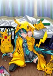Hatsune miku is dus toch fan fan Pikachu, YAY!
