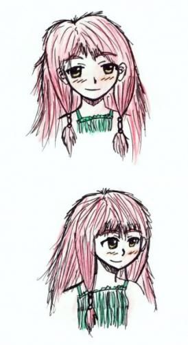 manga meisje rose haar