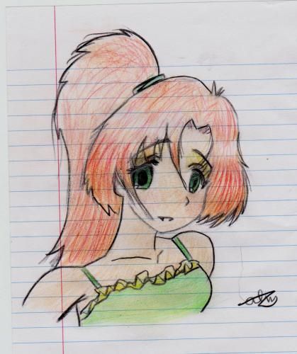 manga girl oranje haar