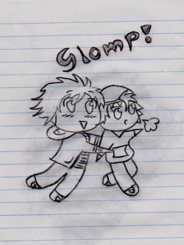 chibi glomp