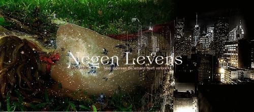 De cover van Negen Levens. Een verhaal wat ik wellicht ooit nog ga plaatsen...