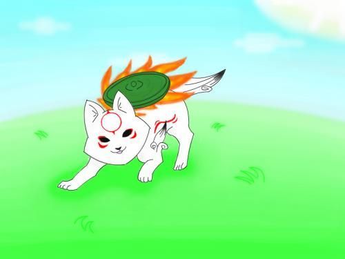 Chibiterasu van Okamiden! Als je me een beetje kent van quizlet, weet je dat ik een groten fan ben van okami en okamiden! Helaas is z'n hoofd wat aan de grote kant...